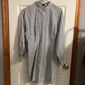Express Black and white Striped Shirt Dress